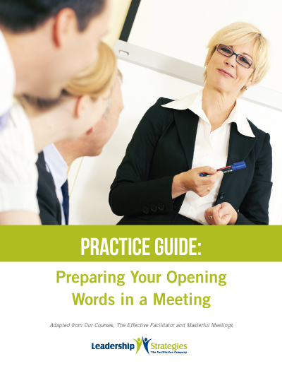 Practice Guide: Preparing Your Opening Words