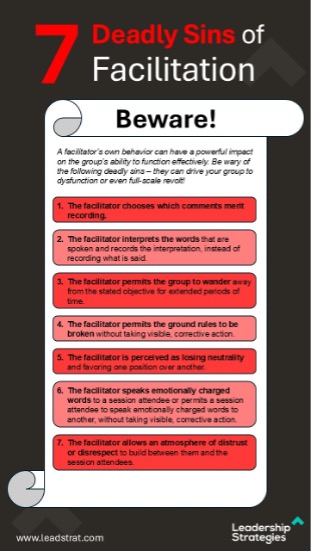 7 deadly sins of facilitaiton for project managers